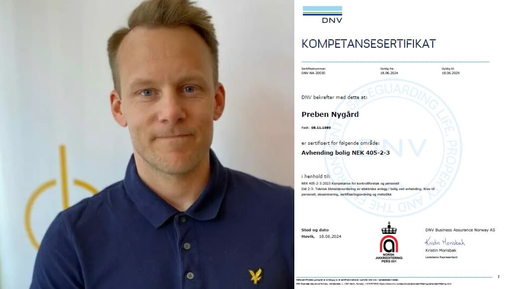 Bilde med NEK405-2-3 bevis